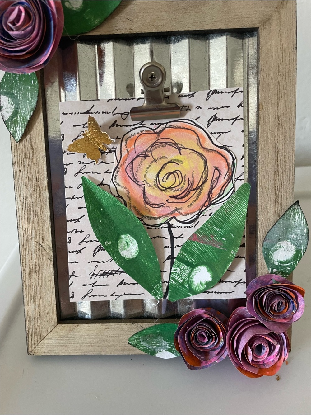 Floral frame with art & gift tag - Picture 4 of 4